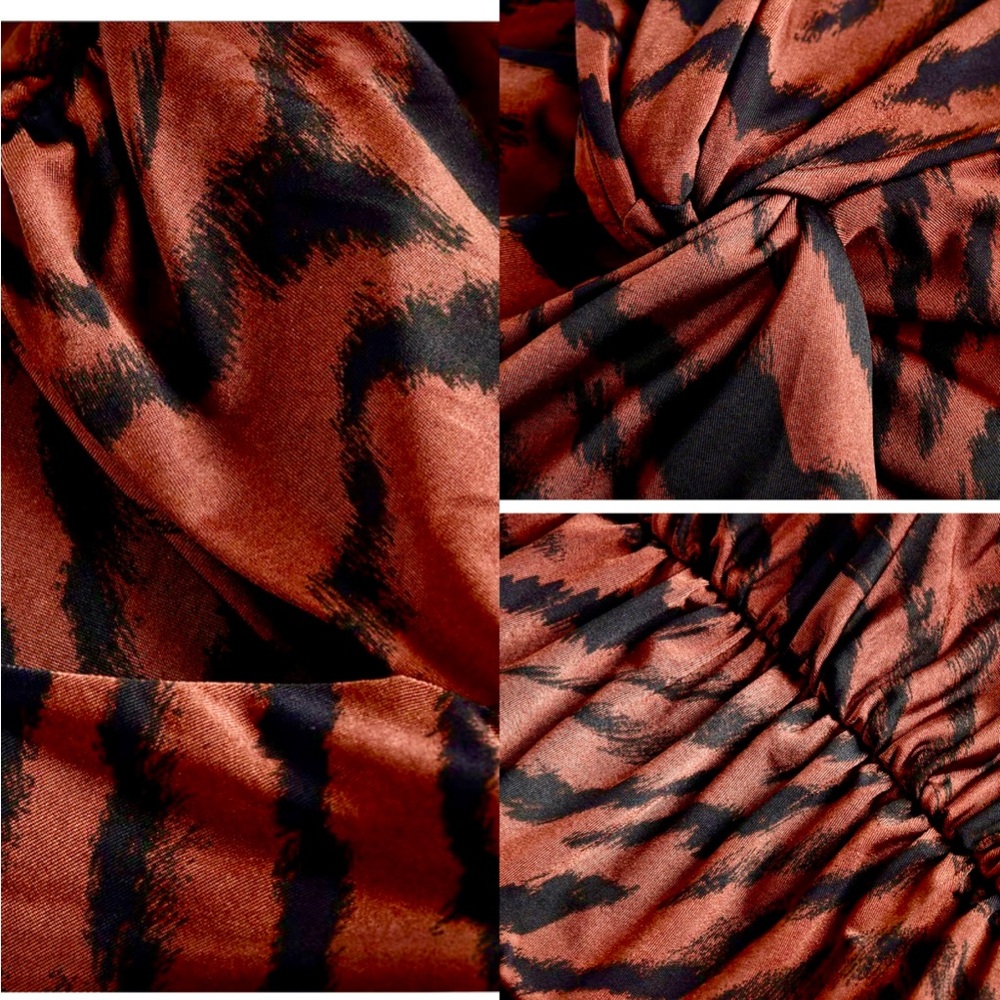 EXPRESS Body Contour Compression Silk Animal Print Twist Crop top size XL NWT - Picture 5 of 7